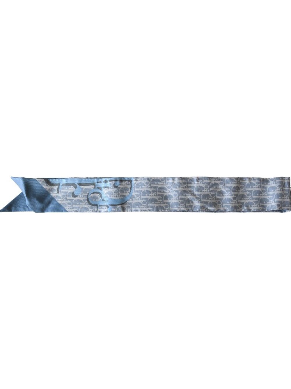 Dior Oblique Diortwin Mitzah Twilly Scarf Blue
